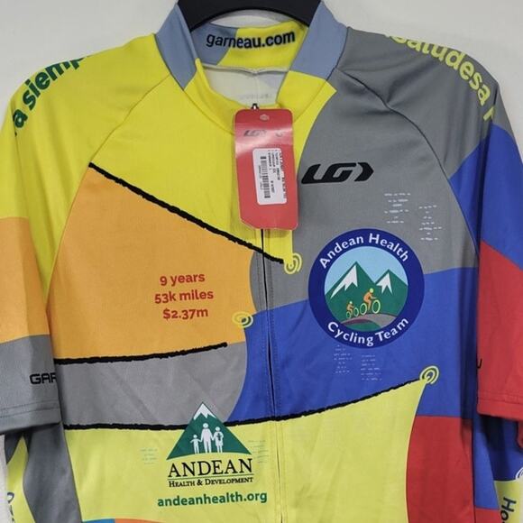 Garneau Cycling Jersey Mens Large Andean Heath Blockcore Athleisure Sportswear - Picture 2 of 6